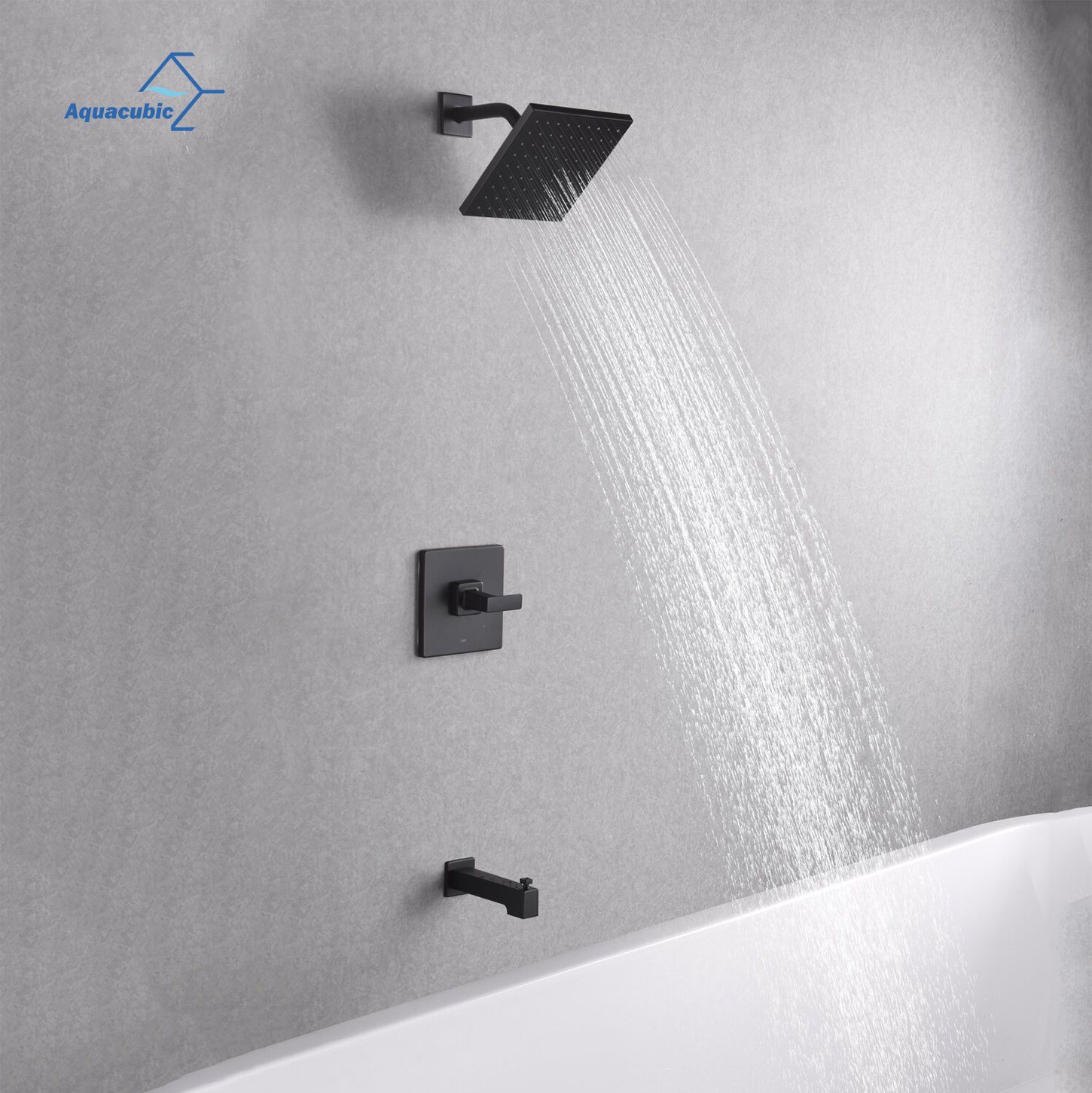 Hogedruk regendouchekranensets Complete badkamerbadkuip Zwart douchesysteem kraanset