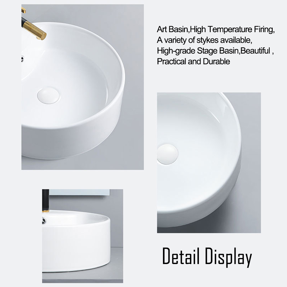 Hoogwaardige keramische sanitairwastafel ronde badkamergootsteen voor hotel