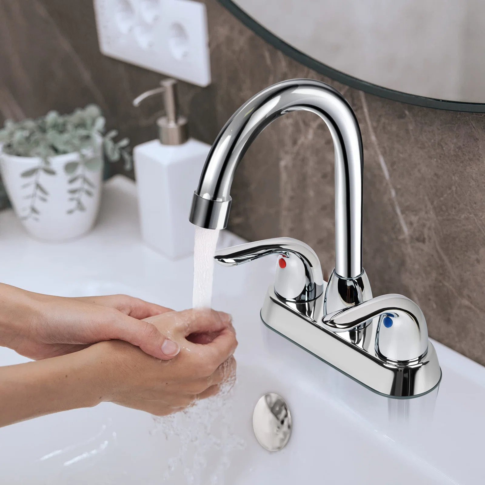 CUPC wijdverspreide 4 inch centerset 2 handgrepen badkamer wastafel kraan badkamer watermengkranen