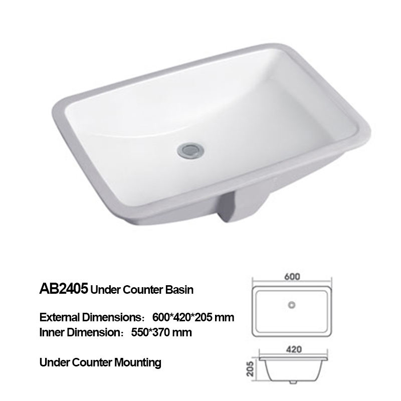 Modern Home Wit Rechthoekig Cupc Rechthoek Onderbouw Keramische Badkamer Wastafel Handwasbak Voor Wasruimte Accessoires