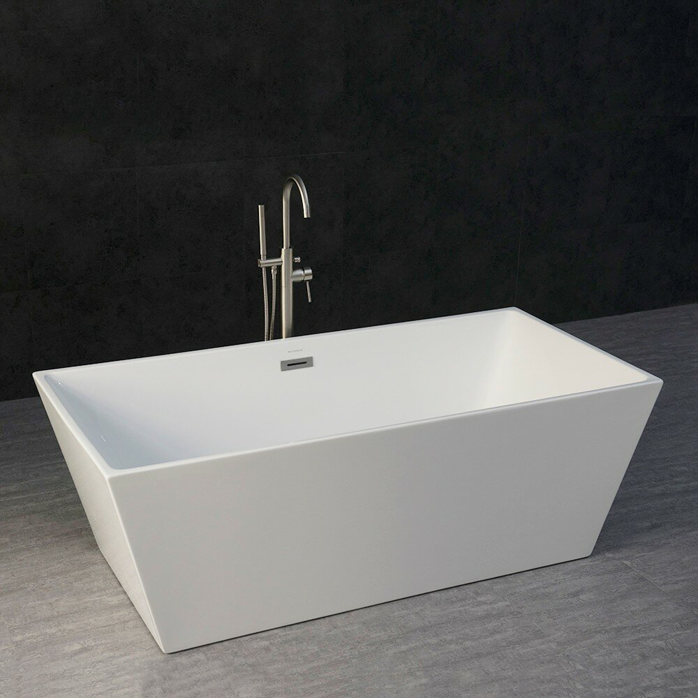 Luxe eigentijds design 67 inch badkuip acryl inweken SPA-bad met overloop en afvoer