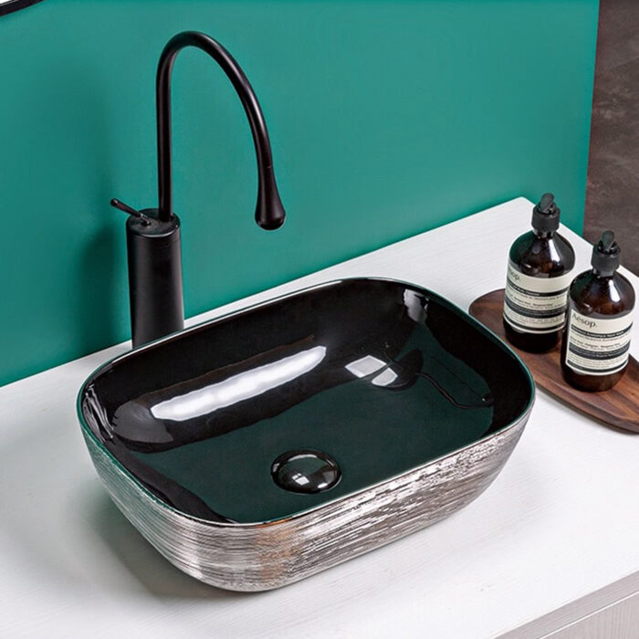 Luxe koninklijke wastafel aanrechtblad toilet keramische kunst wastafel gouden badkamer wastafel vergulde wastafel