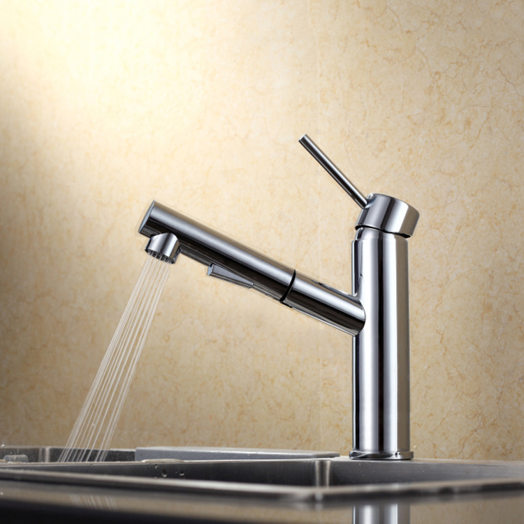 Morden waterbesparende mengkraan badkamer wastafel wastafel kraan met uittrekbaar filter kraansproeier