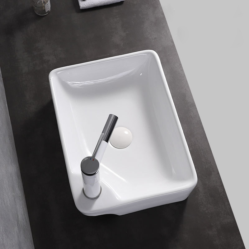 Aangepaste rechthoek wit geglazuurde kleur aanrecht wastafels badkamer wastafel