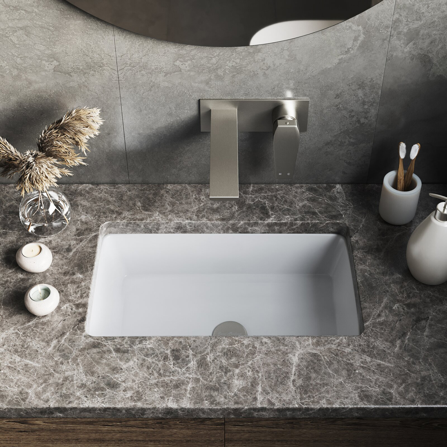 Luxe witte badkamer keramische rechthoek onderbouw wastafels wastafel onder aanrecht hotel wastafel