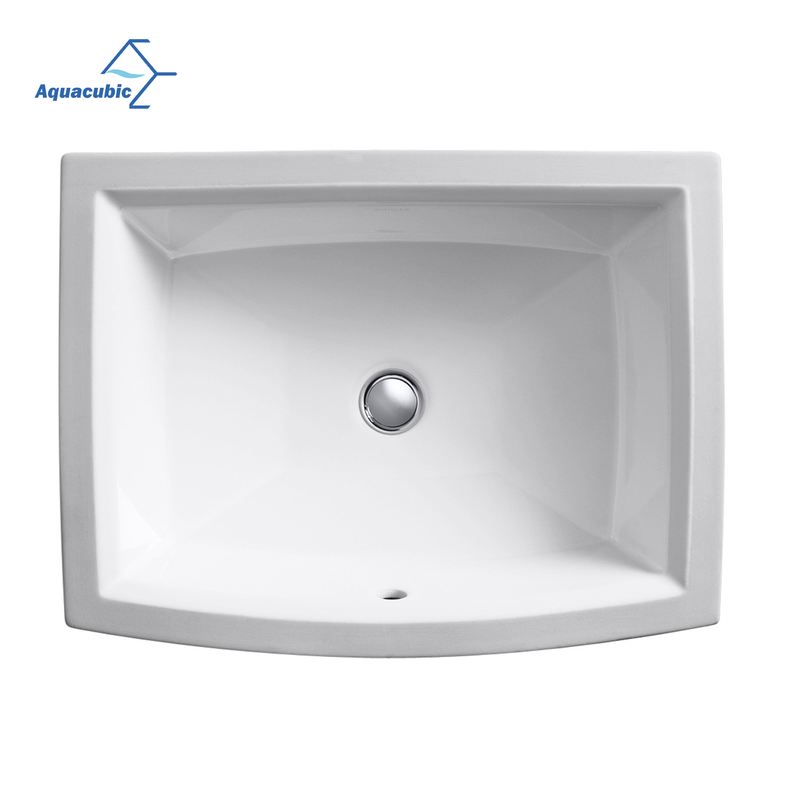 Aquacubic Modern Design Huishoudelijke Witte Wastafel Rechthoekige Badkamer Keramische Handwas Onderbouwgootstenen 