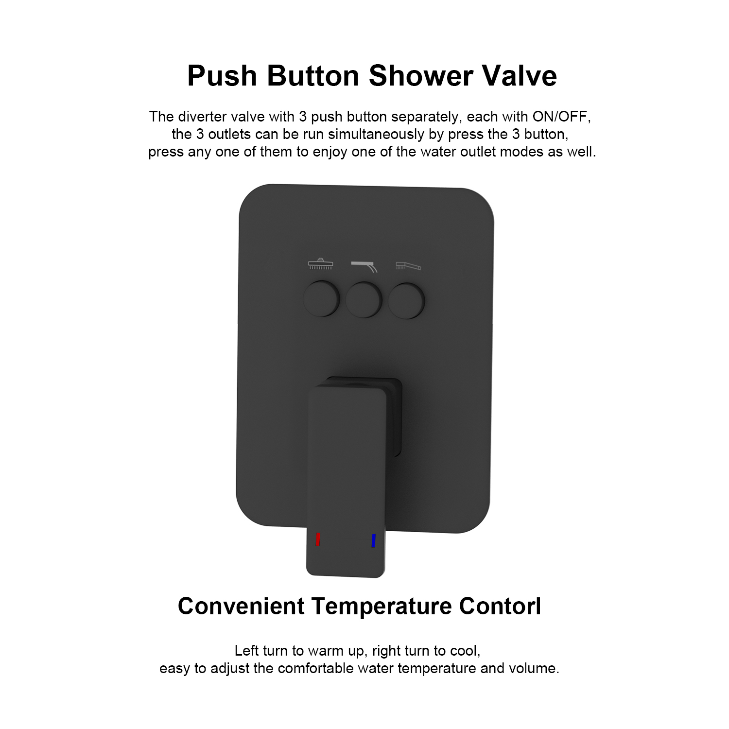 Aquacubic cUPC-gecertificeerde 12 inch badkamer luxe zwarte regenmixer douchecombinatieset