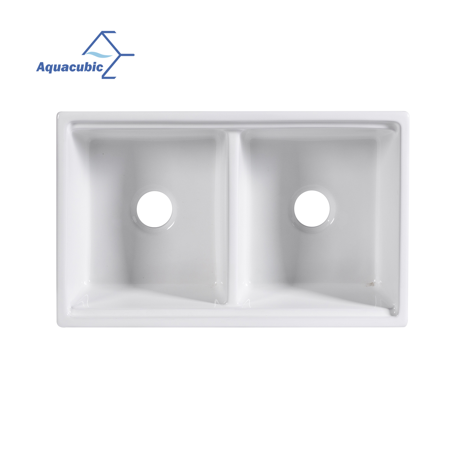 Aquacubic cUPC gecertificeerde onderbouw keramische dubbele kommen voor werkstation keuken wastafel