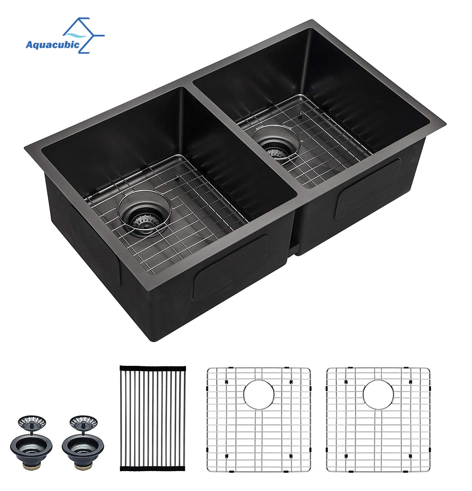 Zwart Verborgen Verborgen Bar Spoelbak 304 Roestvrij Staal Handgemaakte Aanrecht Met Intelligente Flip Cover Lifting Kraan