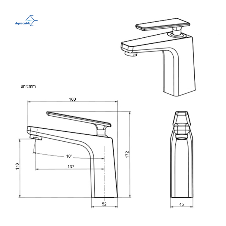 Amerikaanse designstijl voor badkamer, hotel en ziekenhuisgebruik Badkamer wastafelkraan Messing wastafelkraan met enkele handgreep