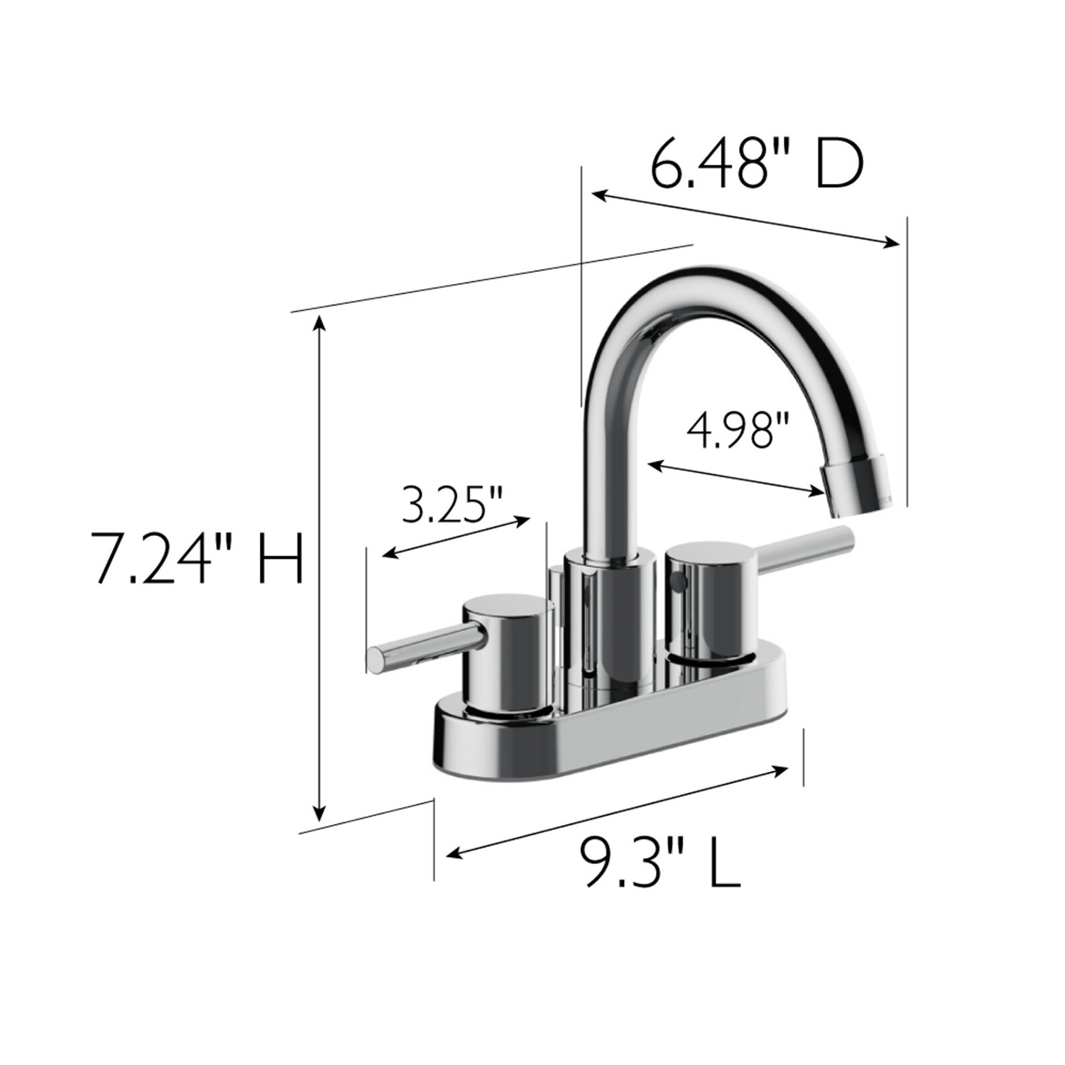 Moderne 3 Gat Toilet Kraan 4 Inch Centerset 2 Handvat Chrome RV Badkamer Kraan