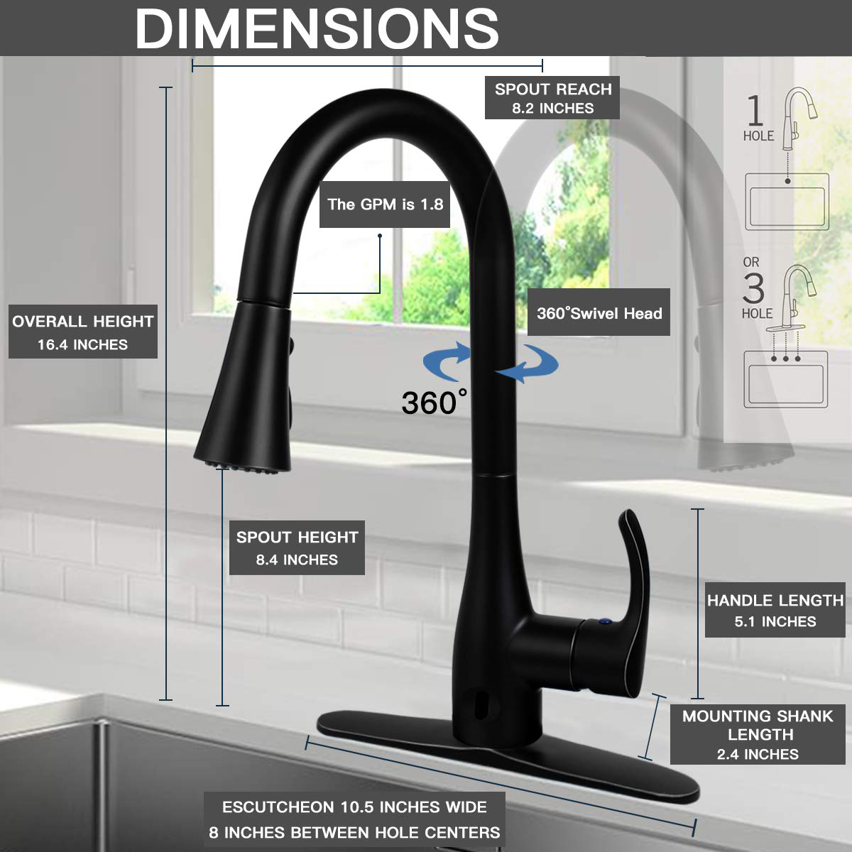 Aquacubic cUPC Messing Automatische Smart Swan Zwanenhals Touchless Sensor Infrarood Pull Down Keukenkraan