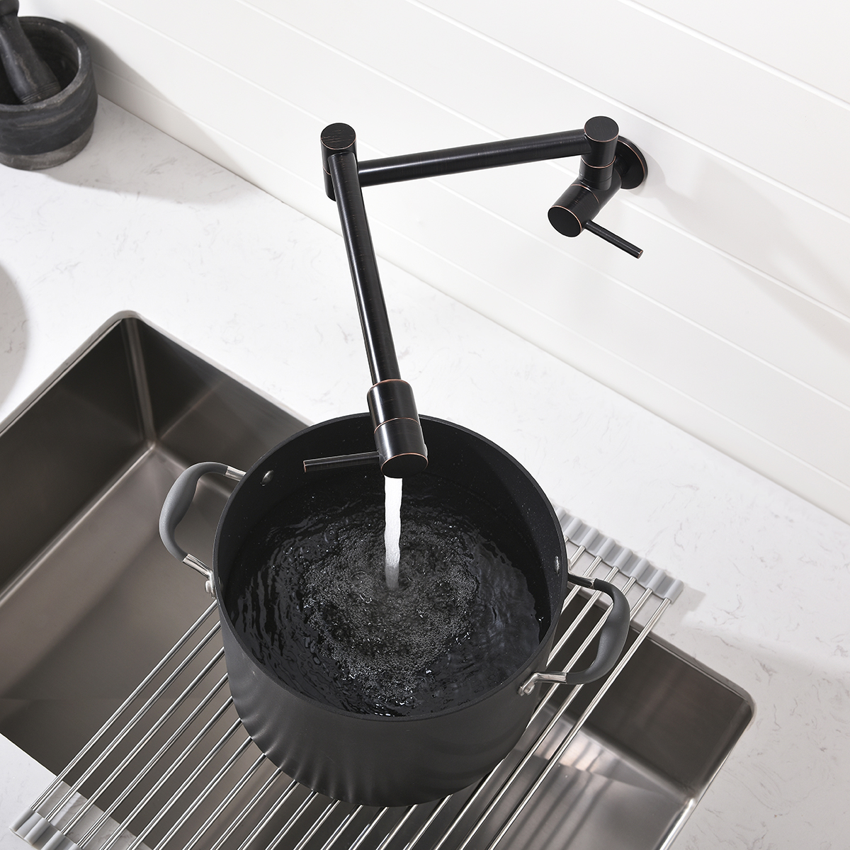 Dubbel Handvat Dubbel Gezamenlijke Vouwwand en Badrandcombinaties Messing Koper Keuken Pot Filler cozhina en la pared grifo de cocina