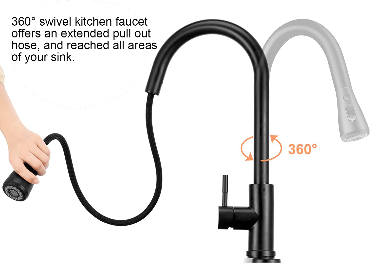 Topverkoop Aquacubic multifunctionele spray Single Hole Single Handle Pull-Down keukenkraan